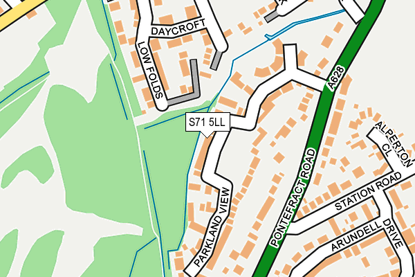 S71 5LL map - OS OpenMap – Local (Ordnance Survey)