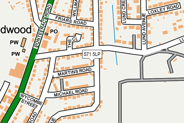 S71 5LP map - OS OpenMap – Local (Ordnance Survey)