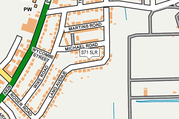S71 5LR map - OS OpenMap – Local (Ordnance Survey)