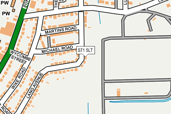 S71 5LT map - OS OpenMap – Local (Ordnance Survey)