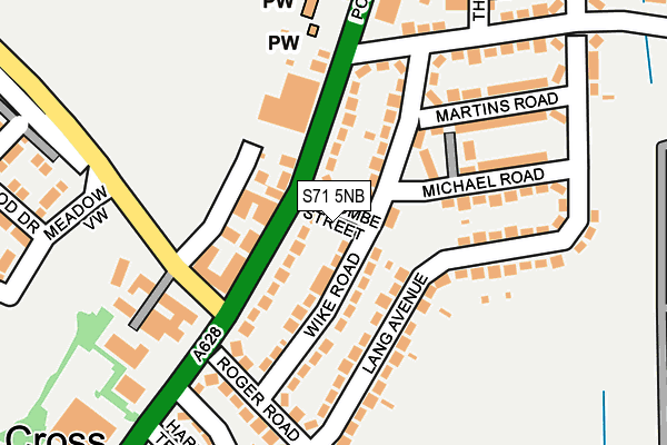 S71 5NB map - OS OpenMap – Local (Ordnance Survey)