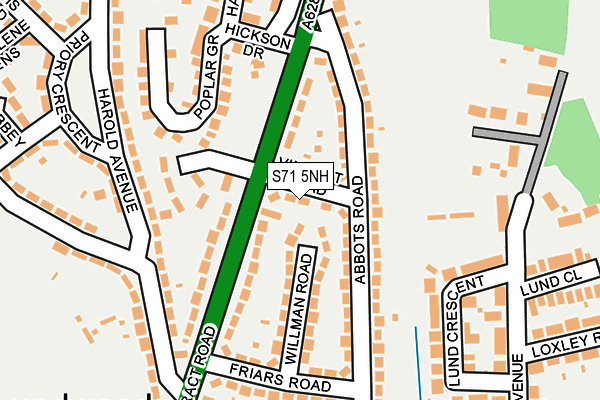 S71 5NH map - OS OpenMap – Local (Ordnance Survey)