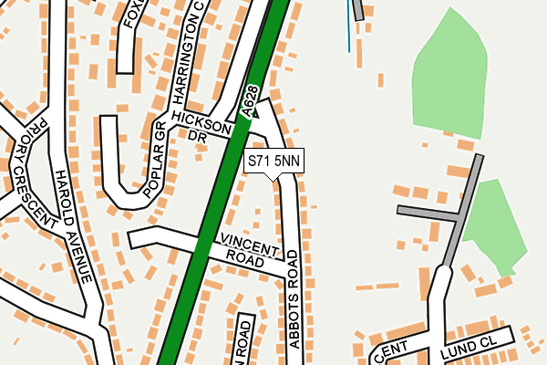 S71 5NN map - OS OpenMap – Local (Ordnance Survey)