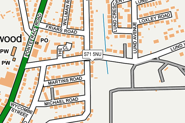 S71 5NU map - OS OpenMap – Local (Ordnance Survey)