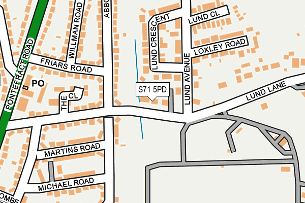 S71 5PD map - OS OpenMap – Local (Ordnance Survey)