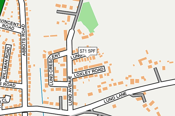 S71 5PF map - OS OpenMap – Local (Ordnance Survey)