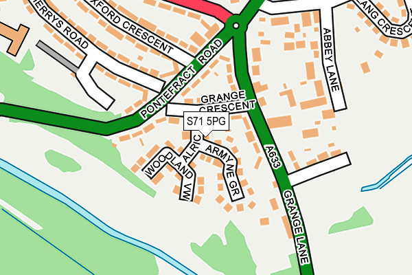 S71 5PG map - OS OpenMap – Local (Ordnance Survey)