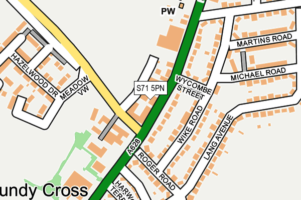 S71 5PN map - OS OpenMap – Local (Ordnance Survey)