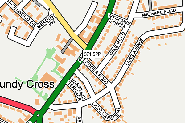 S71 5PP map - OS OpenMap – Local (Ordnance Survey)