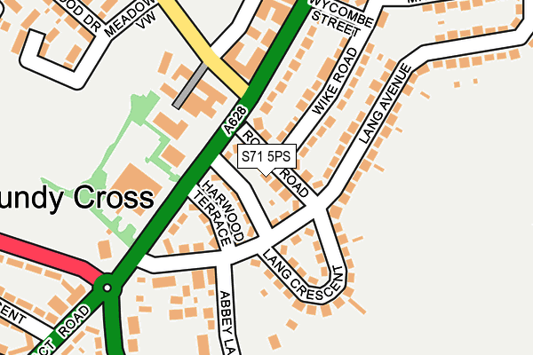 S71 5PS map - OS OpenMap – Local (Ordnance Survey)