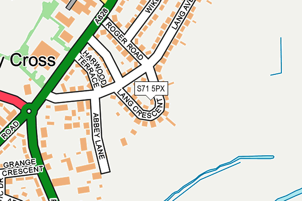 S71 5PX map - OS OpenMap – Local (Ordnance Survey)