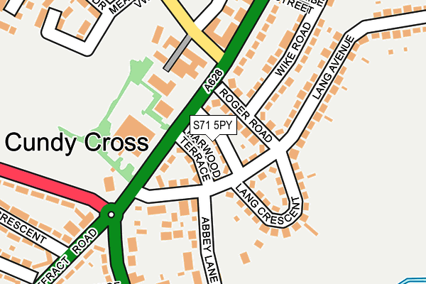 S71 5PY map - OS OpenMap – Local (Ordnance Survey)