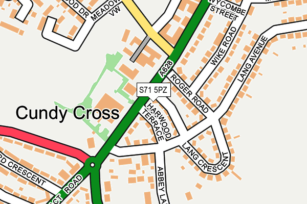 S71 5PZ map - OS OpenMap – Local (Ordnance Survey)