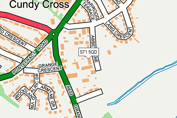 S71 5QD map - OS OpenMap – Local (Ordnance Survey)