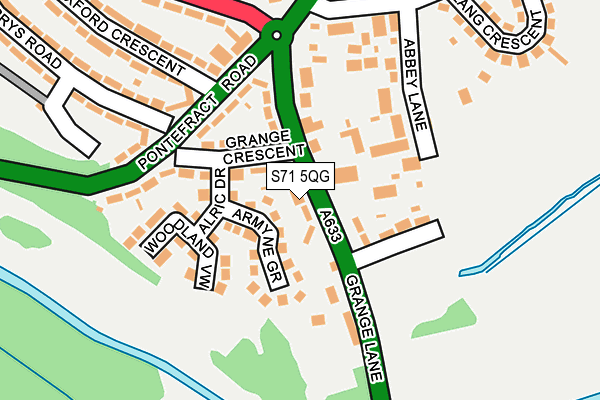 S71 5QG map - OS OpenMap – Local (Ordnance Survey)