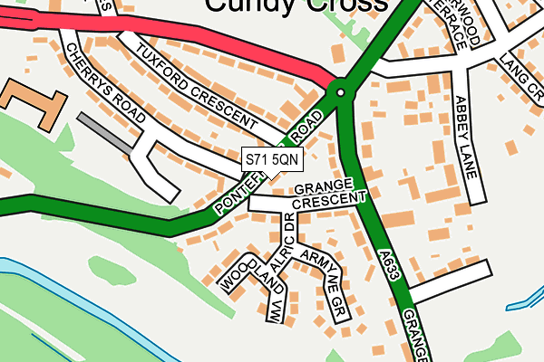 S71 5QN map - OS OpenMap – Local (Ordnance Survey)