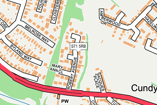 S71 5RB map - OS OpenMap – Local (Ordnance Survey)