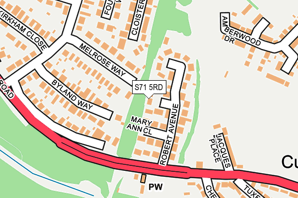 S71 5RD map - OS OpenMap – Local (Ordnance Survey)
