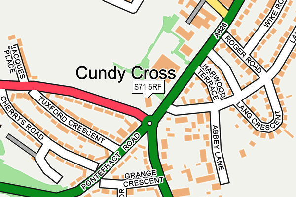 S71 5RF map - OS OpenMap – Local (Ordnance Survey)