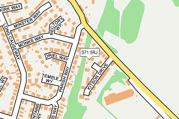 S71 5RJ map - OS OpenMap – Local (Ordnance Survey)