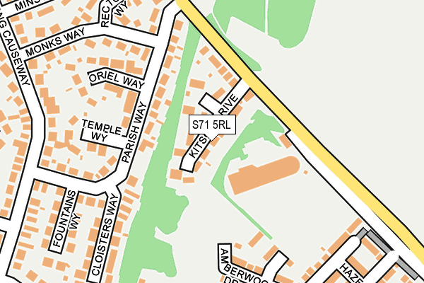 S71 5RL map - OS OpenMap – Local (Ordnance Survey)