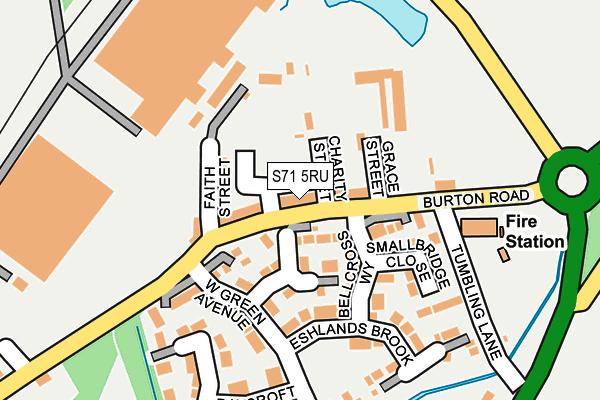 S71 5RU map - OS OpenMap – Local (Ordnance Survey)