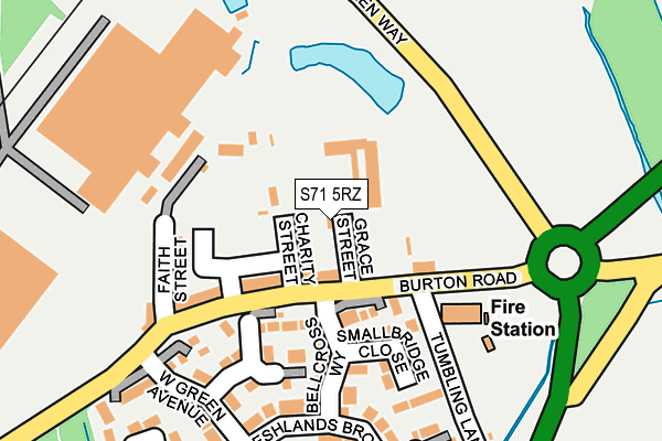 S71 5RZ map - OS OpenMap – Local (Ordnance Survey)