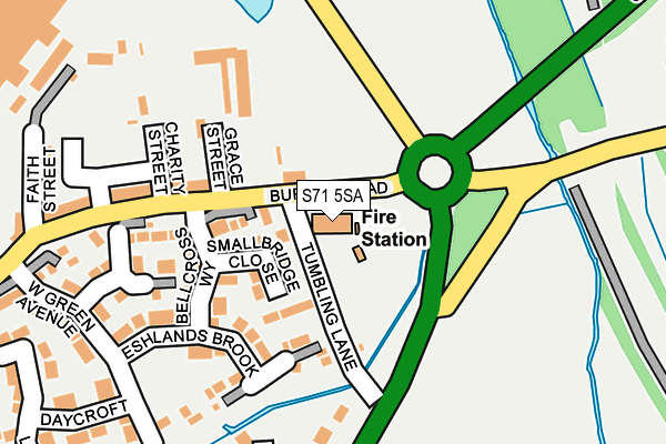 S71 5SA map - OS OpenMap – Local (Ordnance Survey)