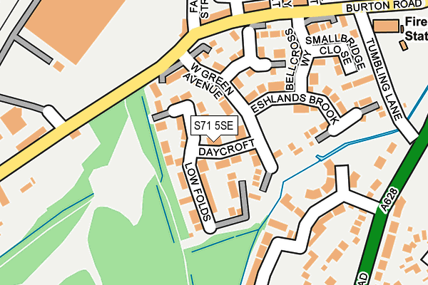 S71 5SE map - OS OpenMap – Local (Ordnance Survey)