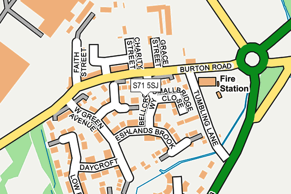 S71 5SJ map - OS OpenMap – Local (Ordnance Survey)