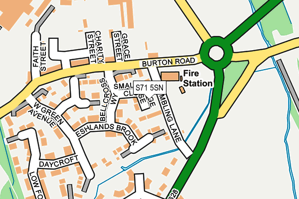 S71 5SN map - OS OpenMap – Local (Ordnance Survey)