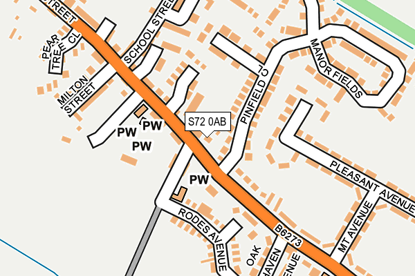 S72 0AB map - OS OpenMap – Local (Ordnance Survey)