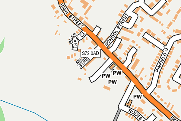 S72 0AD map - OS OpenMap – Local (Ordnance Survey)