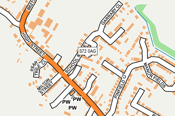 S72 0AG map - OS OpenMap – Local (Ordnance Survey)