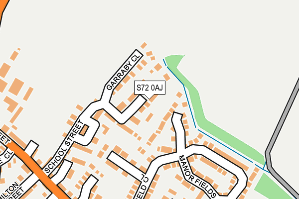 S72 0AJ map - OS OpenMap – Local (Ordnance Survey)