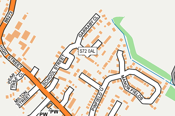 S72 0AL map - OS OpenMap – Local (Ordnance Survey)
