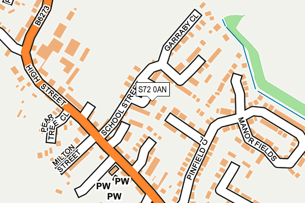 S72 0AN map - OS OpenMap – Local (Ordnance Survey)