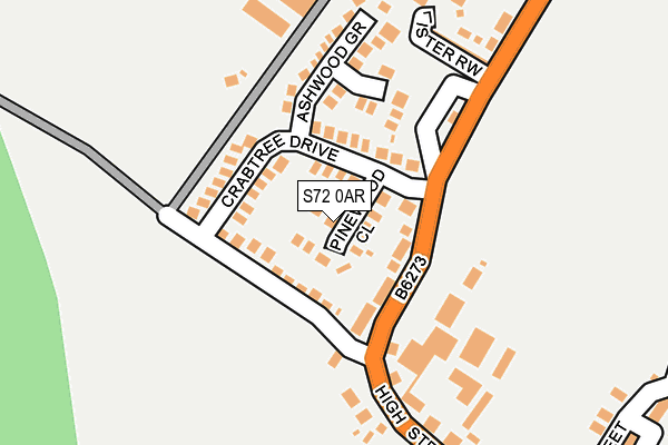 S72 0AR map - OS OpenMap – Local (Ordnance Survey)