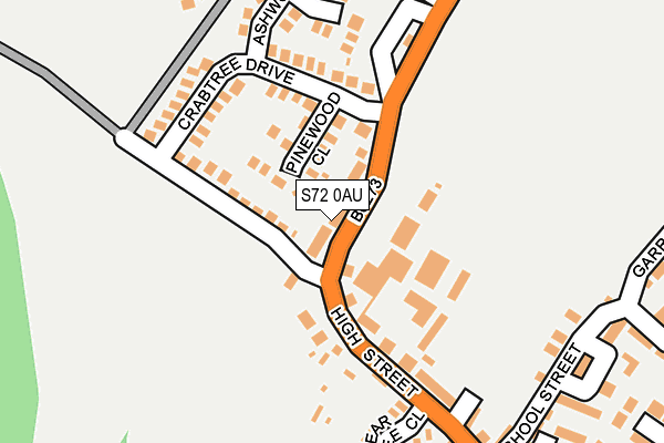 S72 0AU map - OS OpenMap – Local (Ordnance Survey)