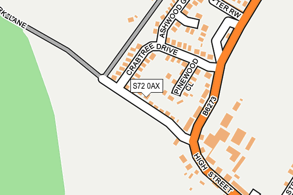 S72 0AX map - OS OpenMap – Local (Ordnance Survey)