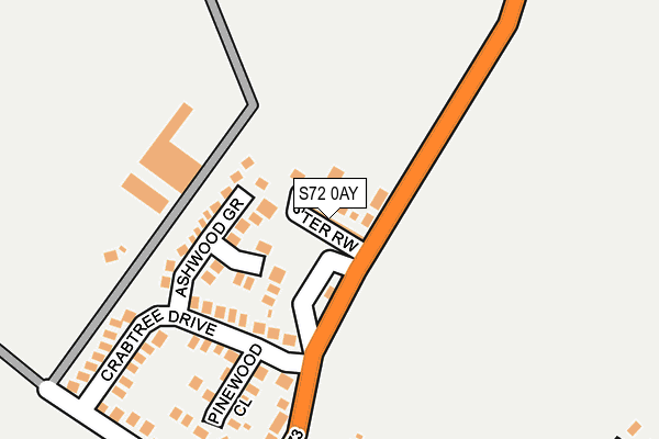 S72 0AY map - OS OpenMap – Local (Ordnance Survey)