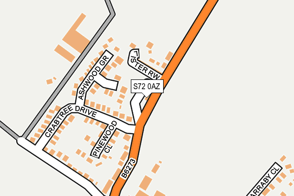 S72 0AZ map - OS OpenMap – Local (Ordnance Survey)