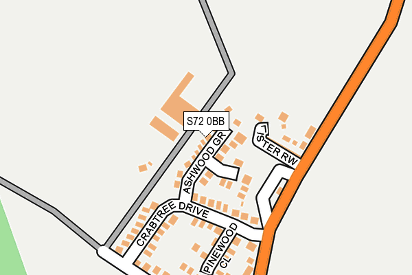 S72 0BB map - OS OpenMap – Local (Ordnance Survey)