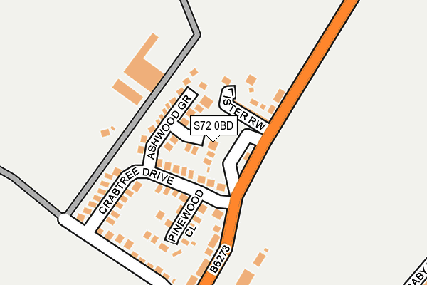 S72 0BD map - OS OpenMap – Local (Ordnance Survey)