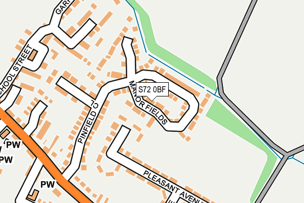 S72 0BF map - OS OpenMap – Local (Ordnance Survey)