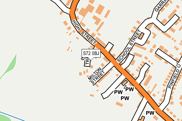 S72 0BJ map - OS OpenMap – Local (Ordnance Survey)