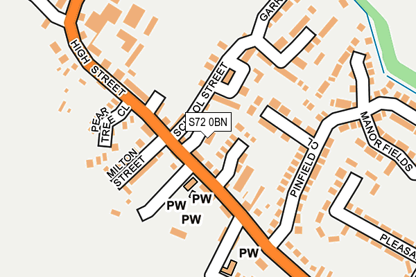 S72 0BN map - OS OpenMap – Local (Ordnance Survey)