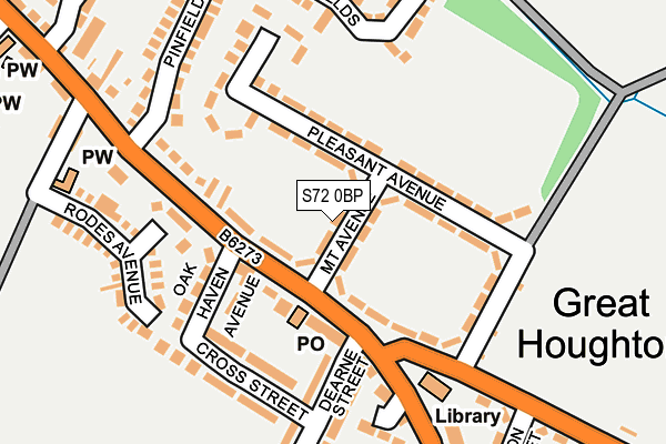 S72 0BP map - OS OpenMap – Local (Ordnance Survey)