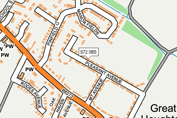 S72 0BS map - OS OpenMap – Local (Ordnance Survey)