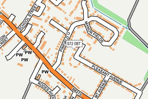 S72 0BT map - OS OpenMap – Local (Ordnance Survey)